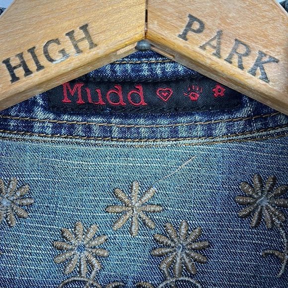 Vintage Mudd Jean Jacket with Lace up and Embroidery - Picture 6 of 9